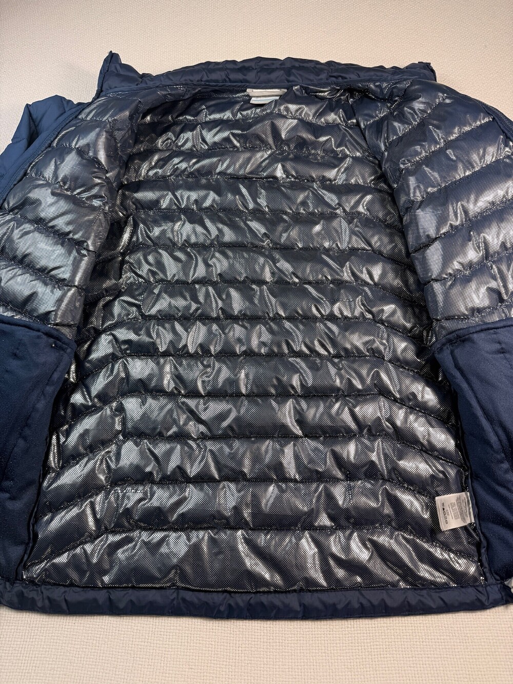 Columbia Omni-Heat Men's Small Navy Blue Quilted Puffer Jacket packable winter - Picture 5 of 7